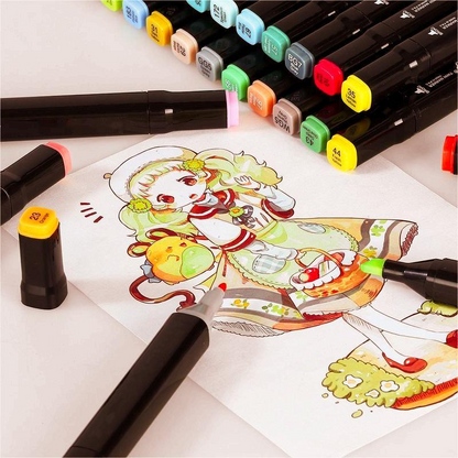 Dual Tip Alcohol Marker Pen Set – 24/36/48/60 Colors for Art, DIY Crafts & Easter Gifts