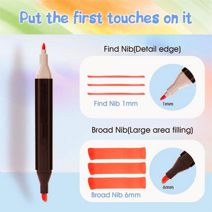 Dual Tip Alcohol Marker Pen Set – 24/36/48/60 Colors for Art, DIY Crafts & Easter Gifts