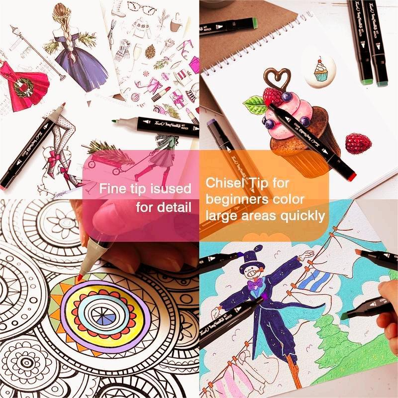 Dual Tip Alcohol Marker Pen Set – 24/36/48/60 Colors for Art, DIY Crafts & Easter Gifts