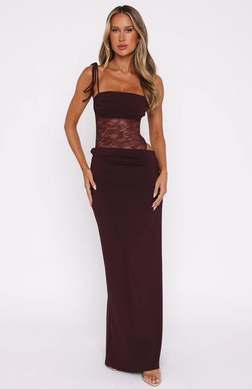 The Wine Red Lace Dress — A Bold Statement That Speaks in Passion and Power