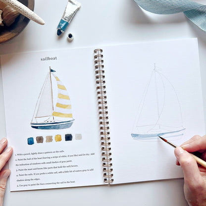 🎨 Seaside Watercolor Workbook – Paint, Practice & Play
