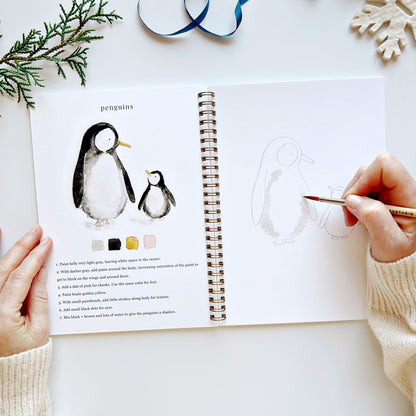 🎨 Winter Watercolor Workbook – Paint, Practice & Play