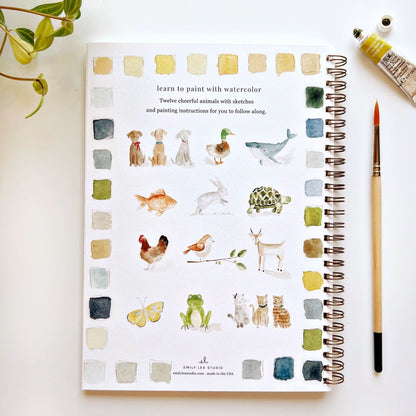 🎨 Animals Watercolor Workbook – Paint, Practice & Play