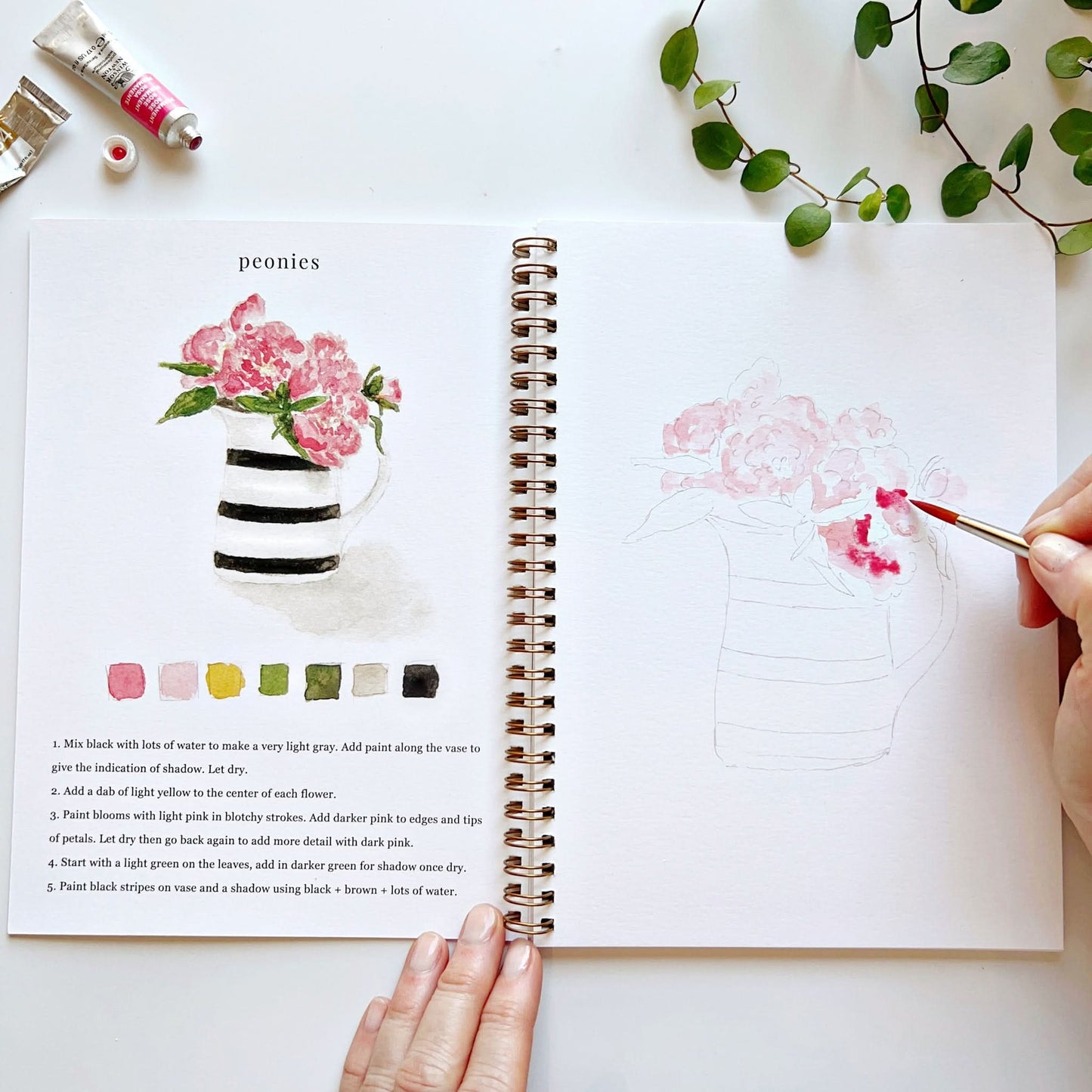 🎨 Bouquets Watercolor Workbook – Paint, Practice & Play