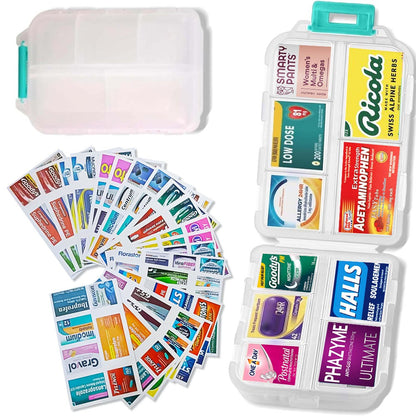 Smart Pocket Pill Organizer – 7 Day Travel Medicine Case with 147 Labels