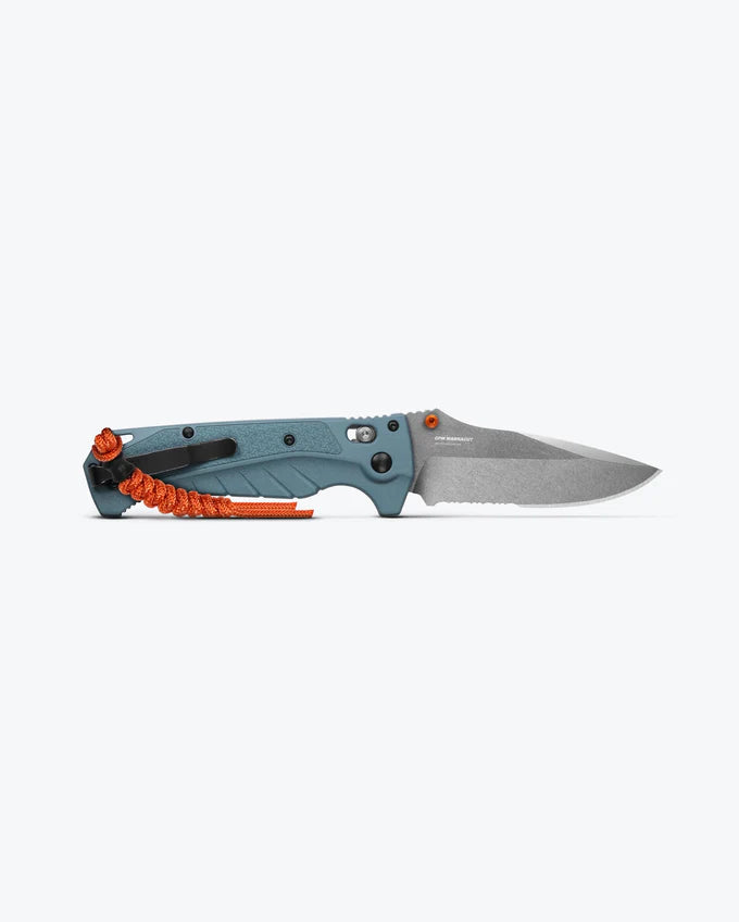 ADI 18060 Outdoor Tool, Drop-Point Blade with Depth Blue Grivory Handle