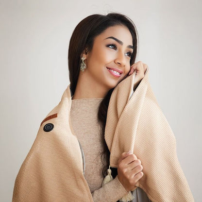 Portable Soft Zipper Electric Heated Blanket Shawl