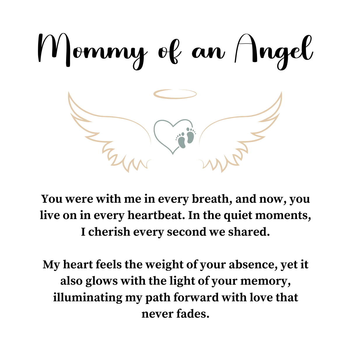 Mother of An Angel Footprint Wings Ring