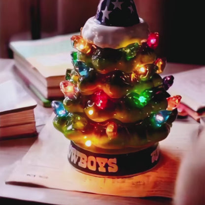 🎄 Dallas Cowboys 2-Pack Ceramic LED Christmas Tree Set