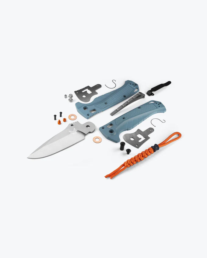 ADI 18060 Outdoor Tool, Drop-Point Blade with Depth Blue Grivory Handle