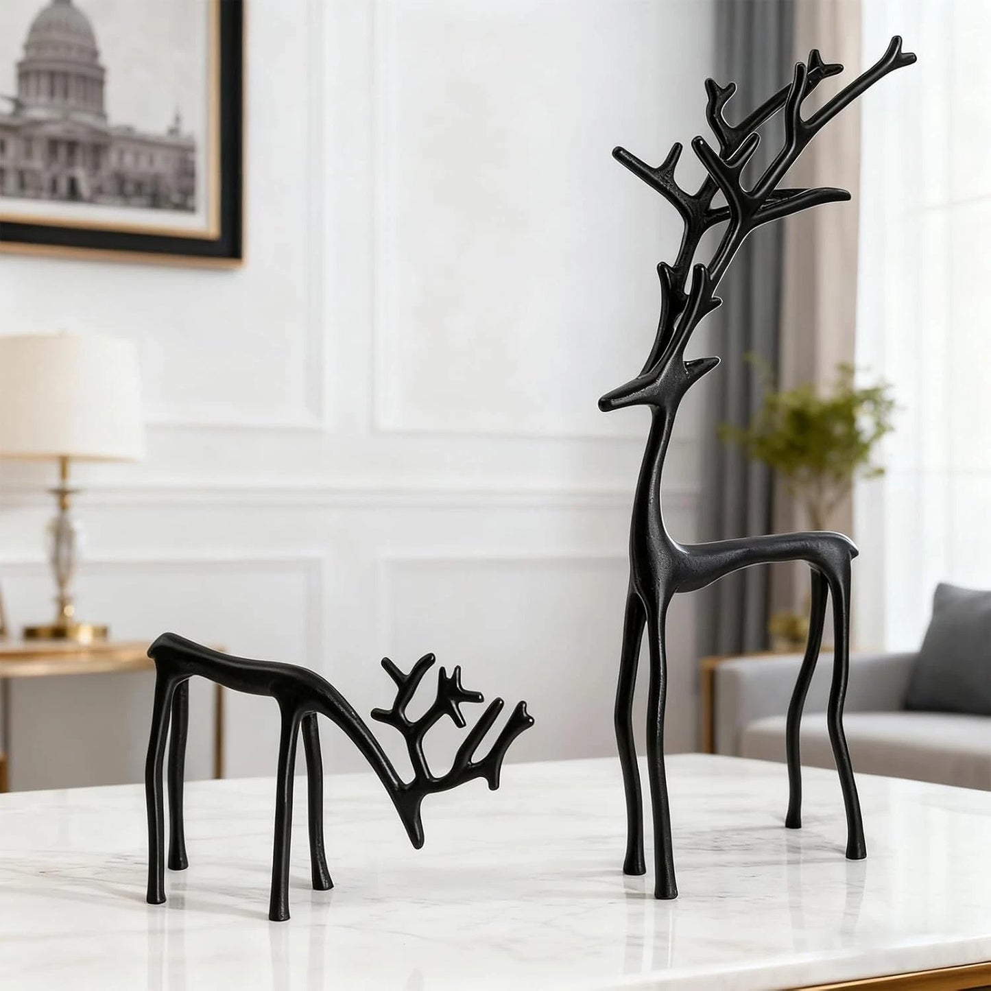 Holiday Time - Metal Deer Tabletop Decoration Set