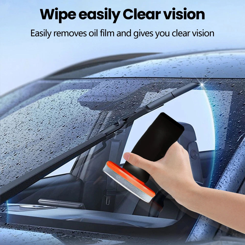 180ml Car Glass Oil Film Remover – Windshield Cleaner Brush