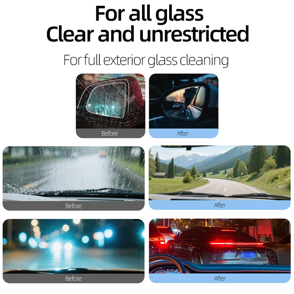 180ml Car Glass Oil Film Remover – Windshield Cleaner Brush