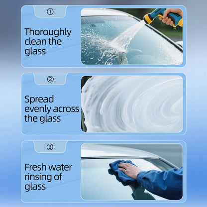 180ml Car Glass Oil Film Remover – Windshield Cleaner Brush