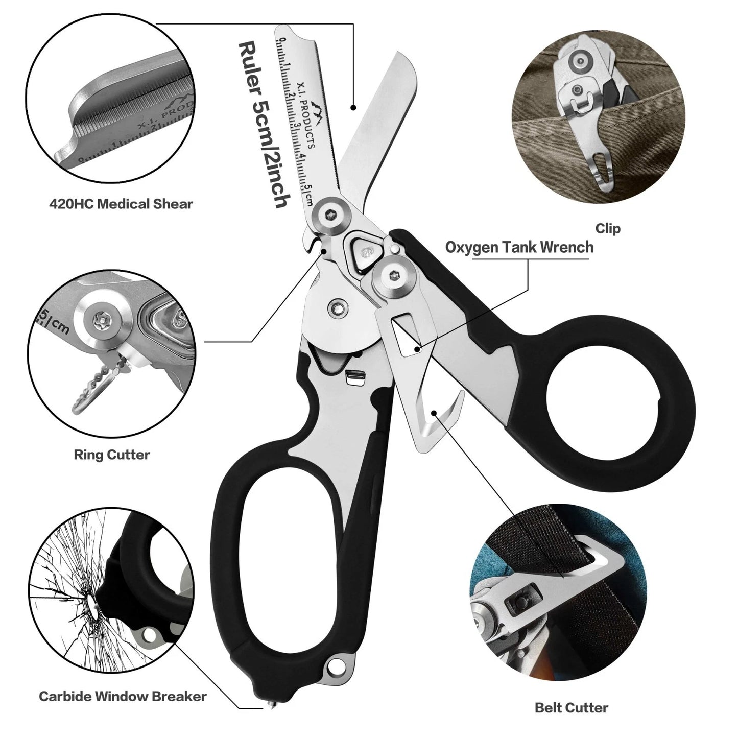 6-in-1 Versatile Foldable Trauma Shears