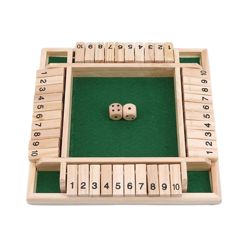 SHUT THE BOX-WOODEN DICE BOARD GAME