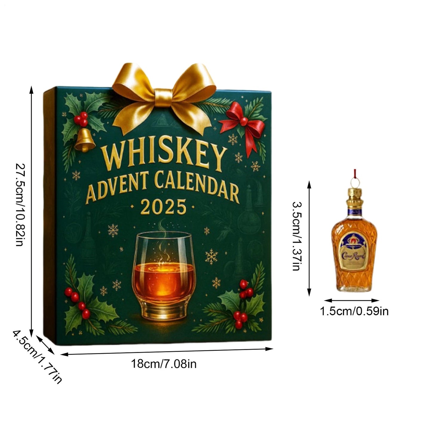 3D Christmas Whiskey Ornament Advent Calendar 2025
