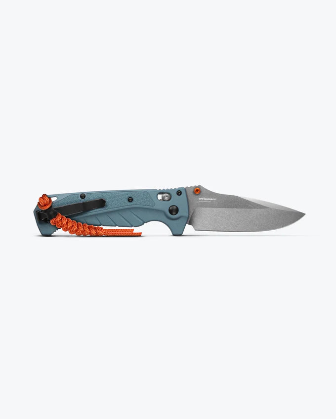 ADI 18060 Outdoor Tool, Drop-Point Blade with Depth Blue Grivory Handle